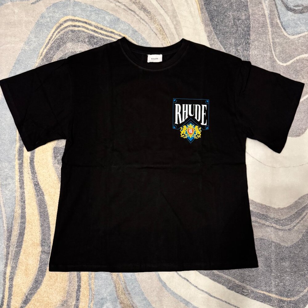 Rhude Royalty Lion Crown Black/Blue T-Shirt Men’s Size Large